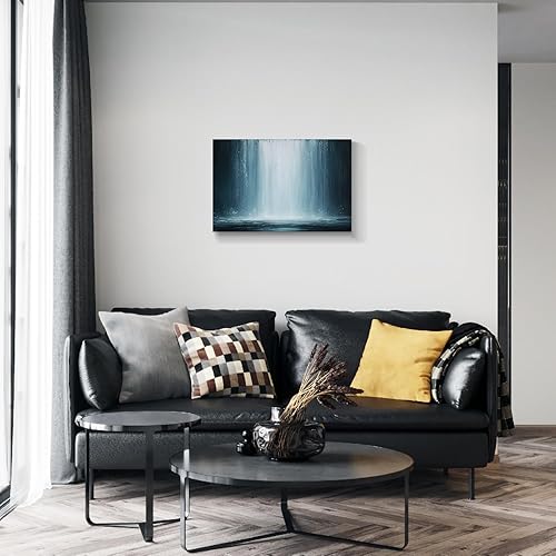 Miniatura 510 de Lienzo artístico para pared, pinturas de arte abstracto, fantasía azul, grafiti colorido sobre fondo blanco; decoración artística moderna para sala