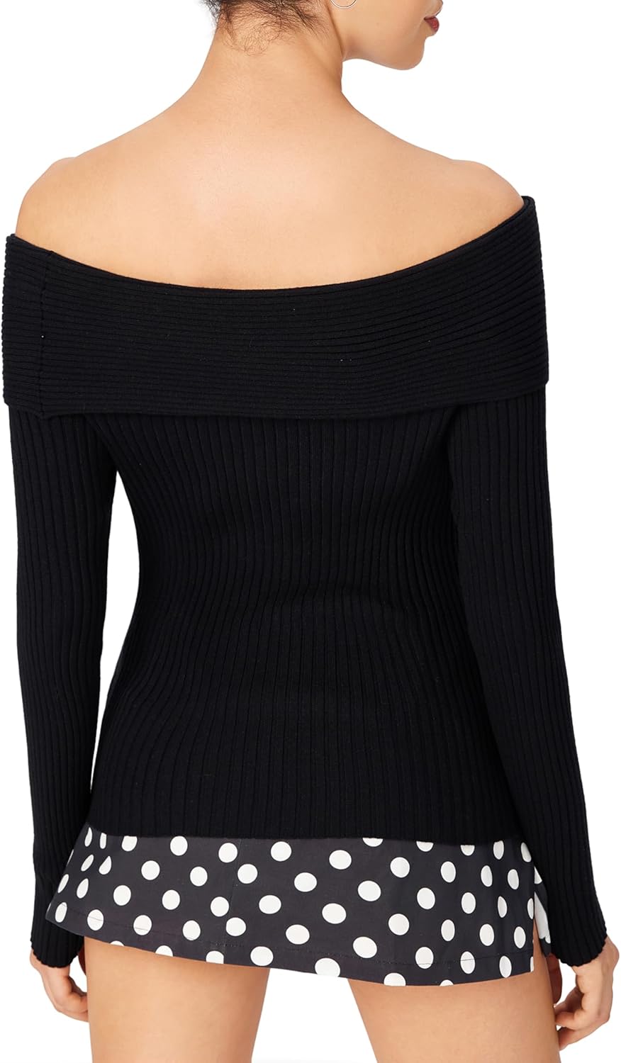 CIDER Women's Off Shoulder Sweater Long Sleeve Y2K Twisted Ribbed Knit Pullover Top Going Out Trendy Fall Fashion - Image 5