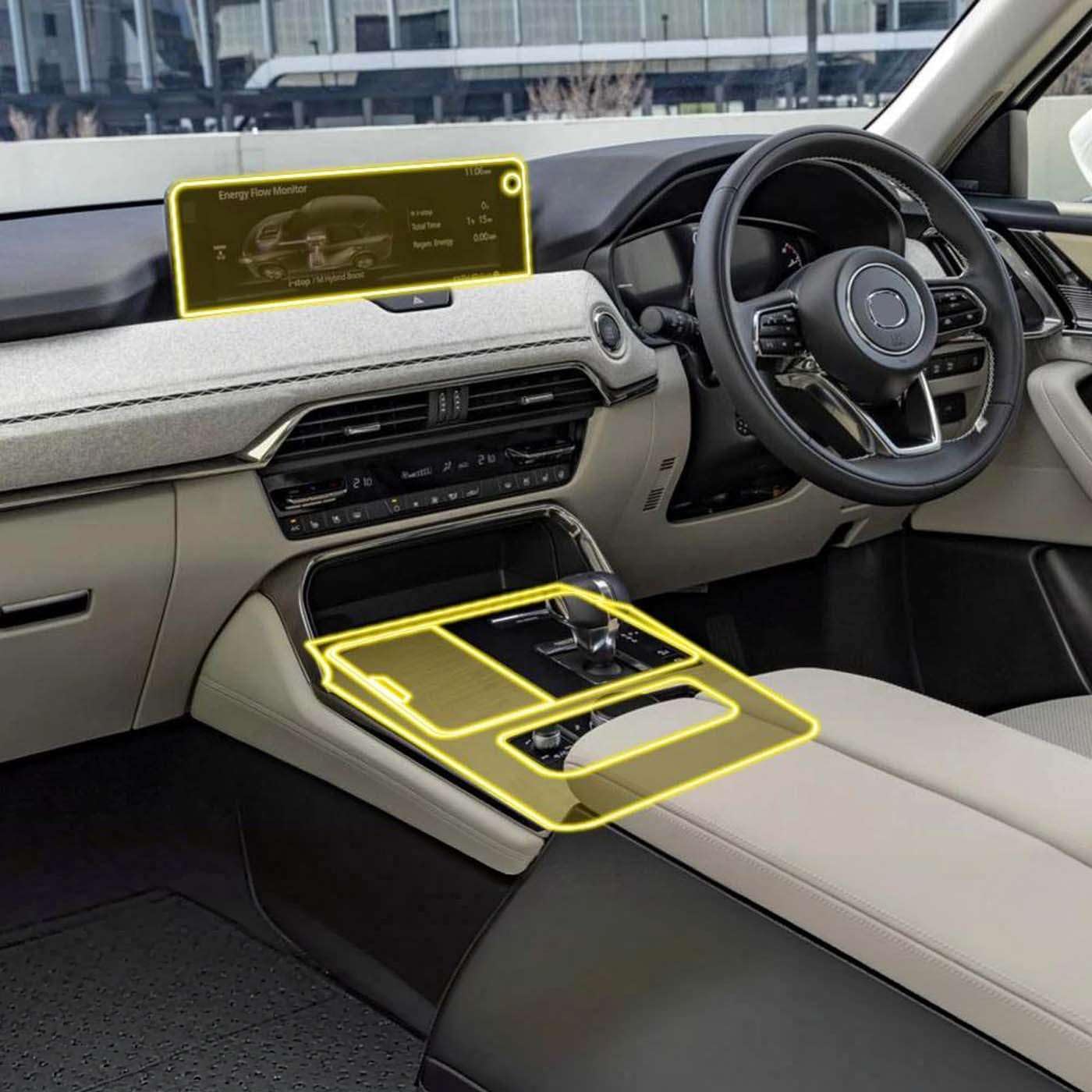 Película protectora de TPU para consola central de Mazda CX-60 y CX-90 8