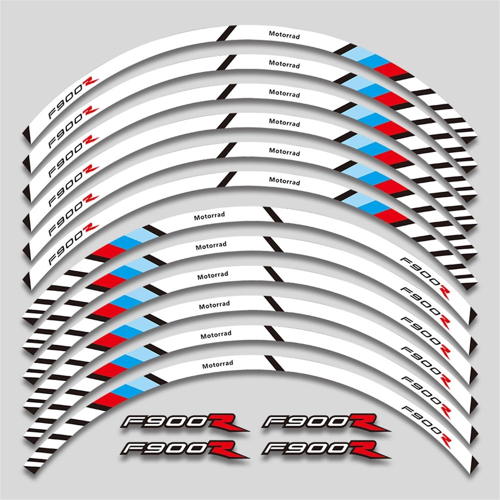 Motorcycle Wheel Front Rear Rim Reflective Sticker Decal Tire Decorative Kit Set for BMW F900R F900 R F900r Decorative(Color9)