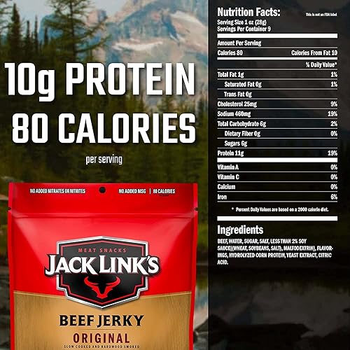 Miniatura 2 de Jack Link's Carne seca original, 9 onzas (paquete de 2) + palitos de ternera, original, 0.92 onzas (20 unidades) - Gran aperitivo para el día a día,