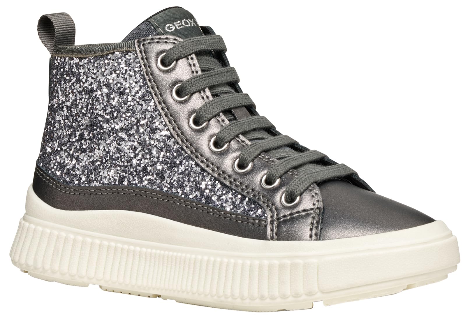 Geox J LAQUINNY Girl Sneaker, DK Silver, 11.5 UK Child
