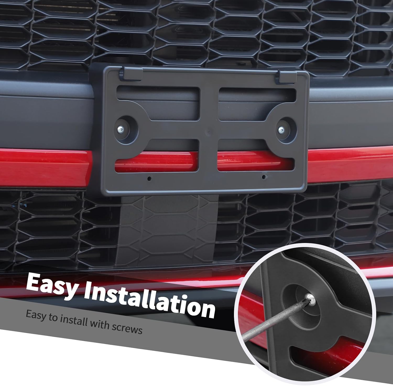 Jimen Fit for Ford Mustang 2024-2025, Front Tag Mount License Plate Holder Frame Bracket (Black)
