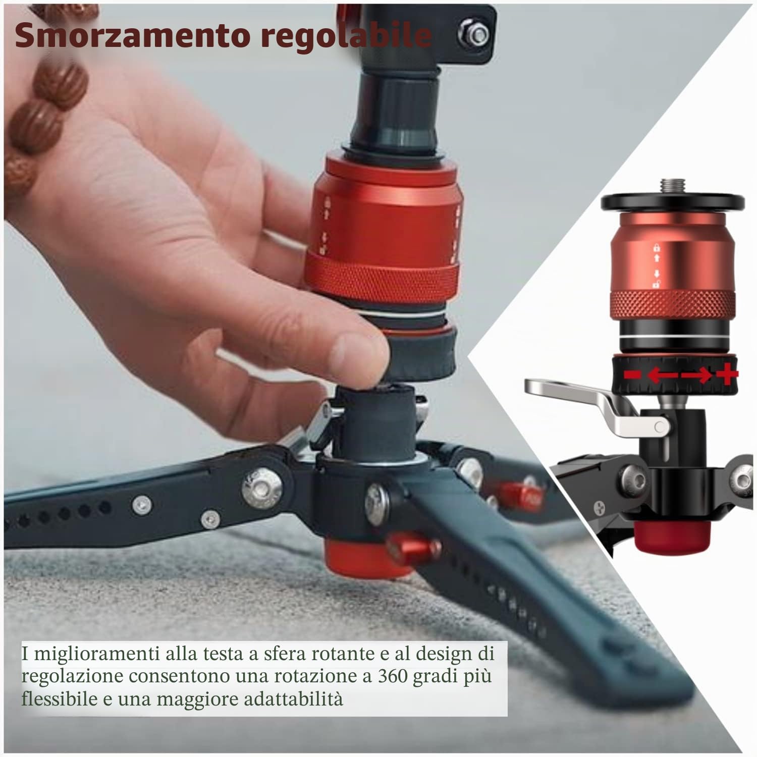 IFOOTAGE Cobra 3 Mini Treppiede da Tavolo Portatile con Controllo di Blocco del Pedale, Piattaforma a Sgancio Rapido, Carico Massimo 8kg