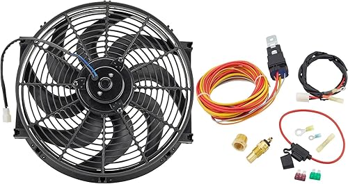 Ventilador de refrigeración universal de radiador eléctrico de 14 pulgadas con kit de relé