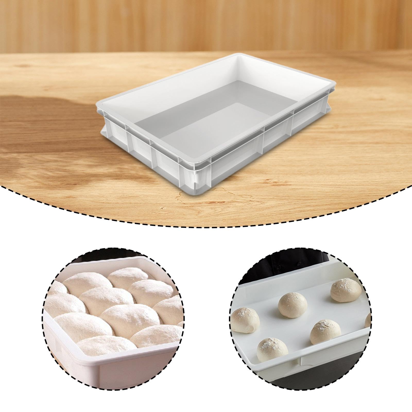 Generic Contenitore per Lievitazione Pizza, Contenitore per Lievitazione Pane, Grande Capacità, 40x30 Cm, Contenitore per Uso Cucina E Commerciale, Altezza 10 Cm