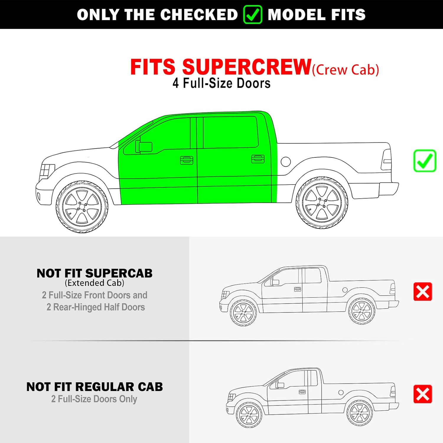 Tuxtreme Stainless Steel Pocket Steps Running Boards Side Bars Compatible with Ford F150 2004-2008 SuperCrew Cab