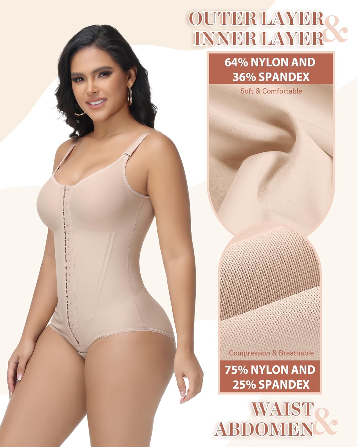 SHAPSHE Fajas Colombianas Moldeadoras Compression Garment Body Shaper Tummy Control Shapewear with Steel Bones - Image 5
