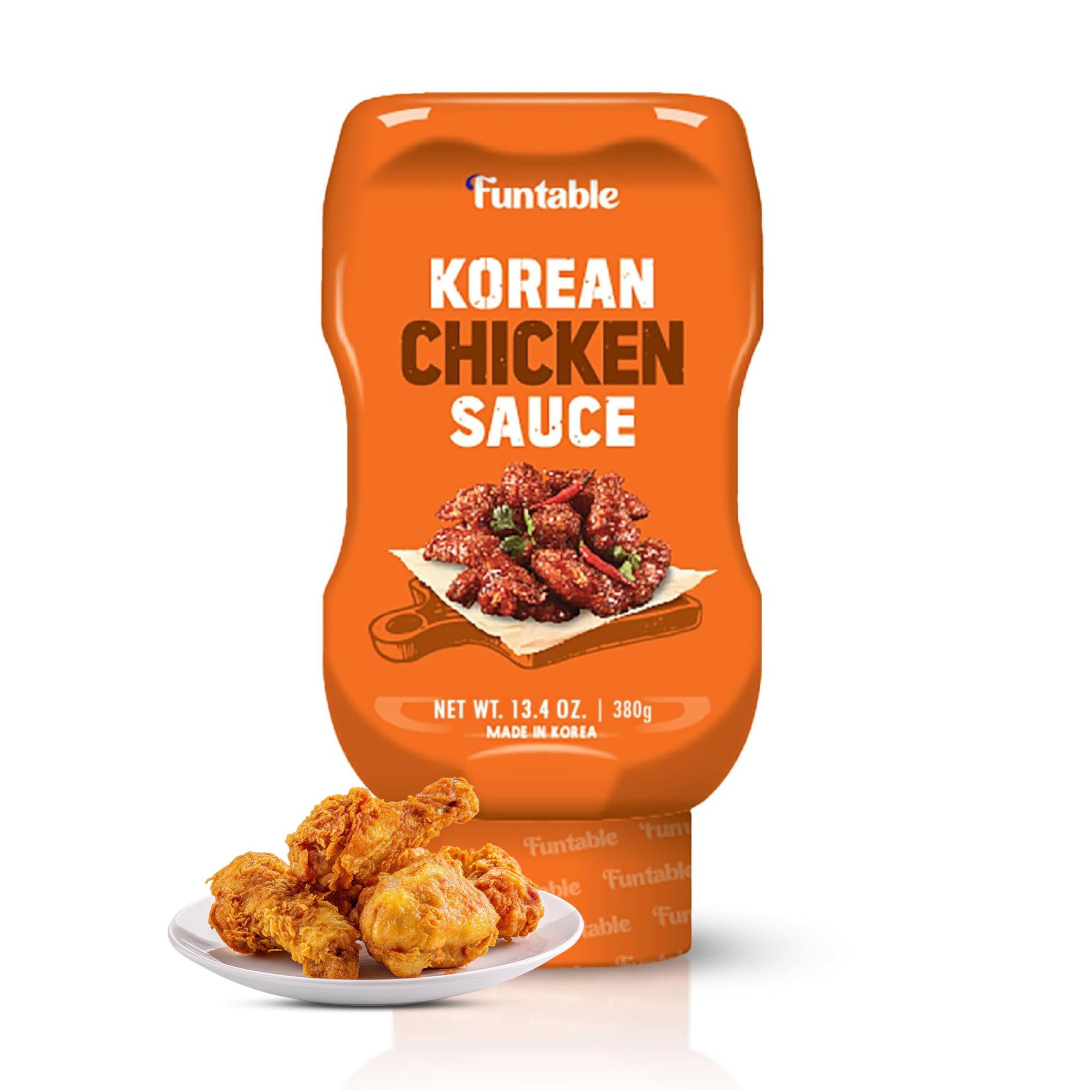 Funtable Delicious Korean Chicken Sauce (13.4 oz, Pack of 1) - Authentic Korean Flavor, Sticky & Tangy Sauce. Ideal for Fried Chicken, Nuggets, Dipping & More