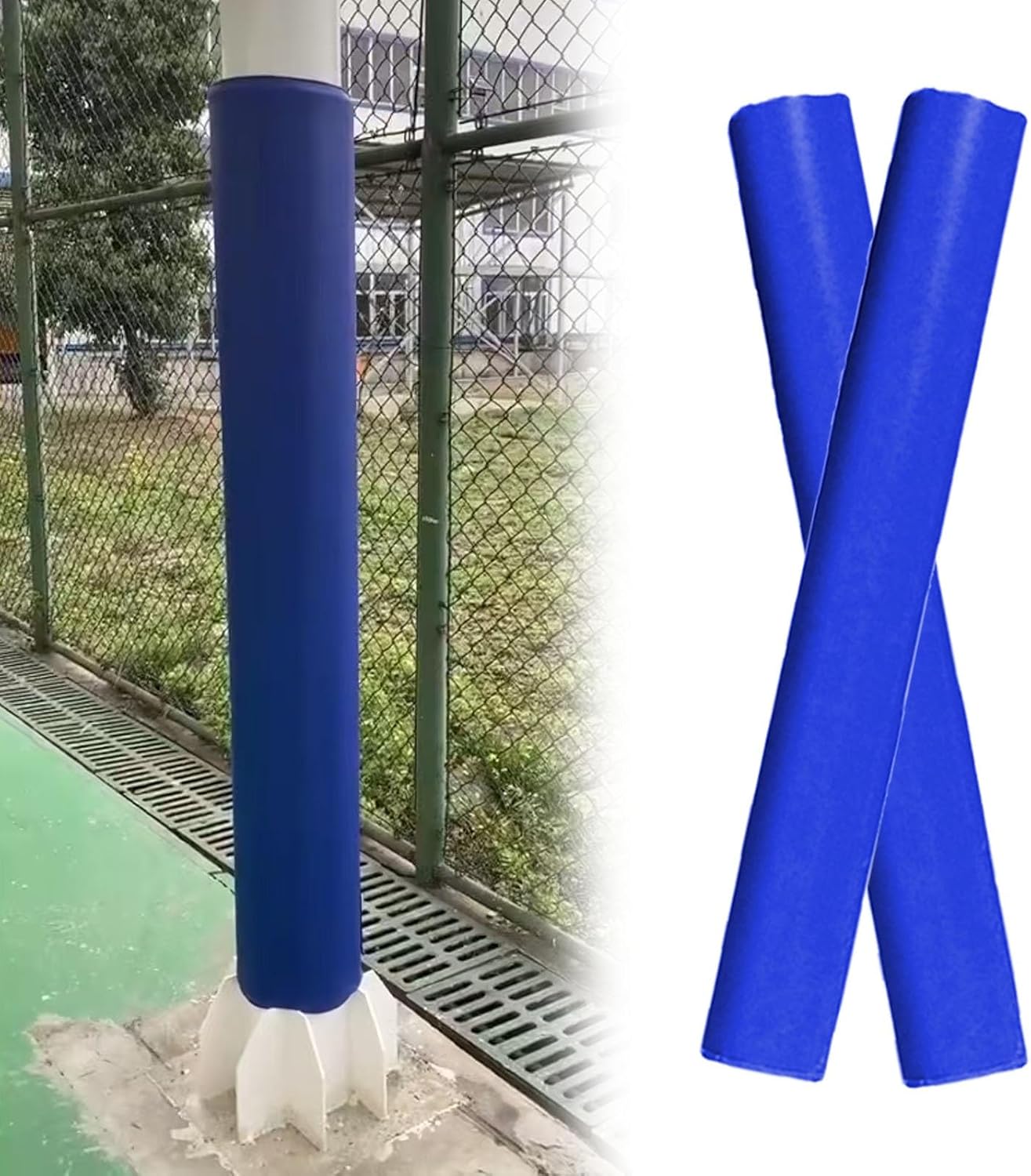 Universal Basketball Hoop Pole Padding - Round Bumper Pad for In-Ground Systems, Safety Cushion for Metal Poles, Custom Size (Diameter 114 mm, 2-Pack)