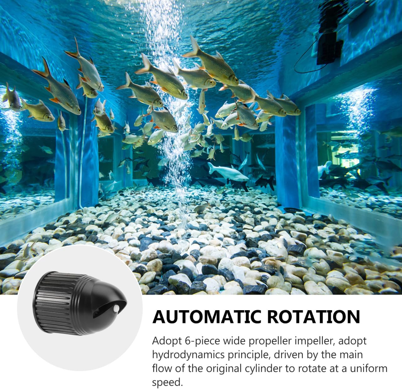 Hemobllo Double-Headed Fish Tank Wave Maker Pump Head with 360 Automatic Rotation Aquarium Wave-Making Pump for Freshwater Circulation Indoor Use