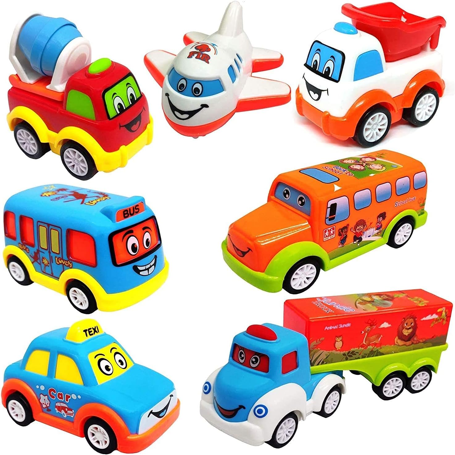 PRIME DEALS Unbreakable Pull Back Vehicles| Push and Go Crawling Toy for Kids & Children, Power Friction Cars for 3+ Years Old Boys|Girls (Pack of 7)., Multicolor