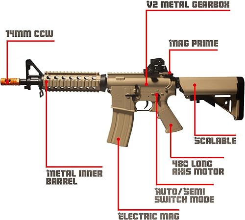 Miniatura 2 de EMERBU Pistola de bolas de gel eléctrica modificada M4A1 - Caja de cambios de metal V2 - 11.1V - Motor de alta velocidad y par - A partir de 16 años
