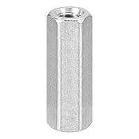 Vista 9 de uxcell Tuercas de acoplamiento M16 x 2 pasos, 1.575 in de longitud, 1 tuerca de acoplamiento métrica de acero inoxidable 304