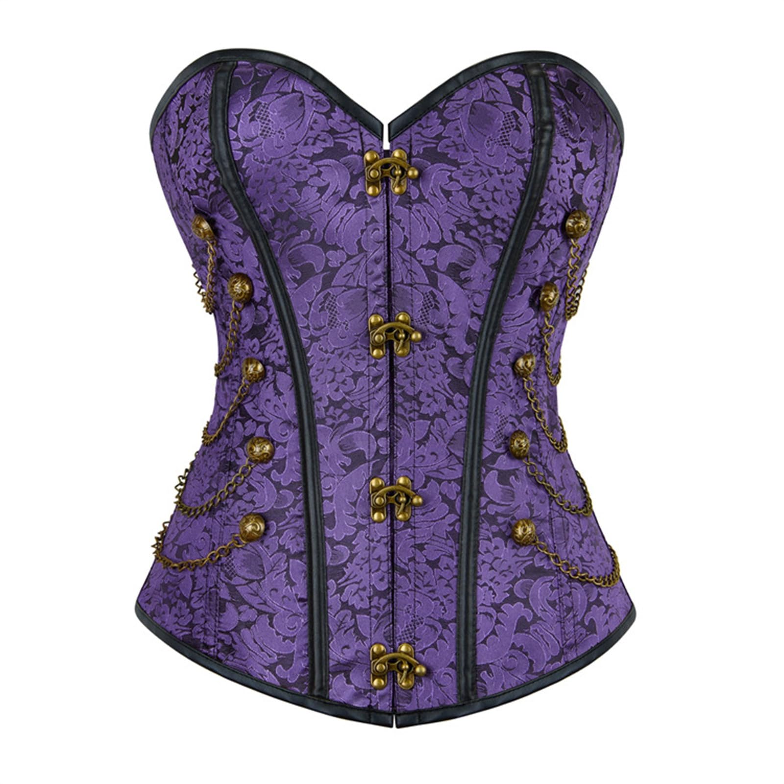 Body Contenitivo Modellante Donna Gotico Pizzo Stecche Colore Viola | Corsetto Modellante Donna Gotico, Pizzo e Stecche, Colore Viola, Ideale per Look Gotici e Post Parto