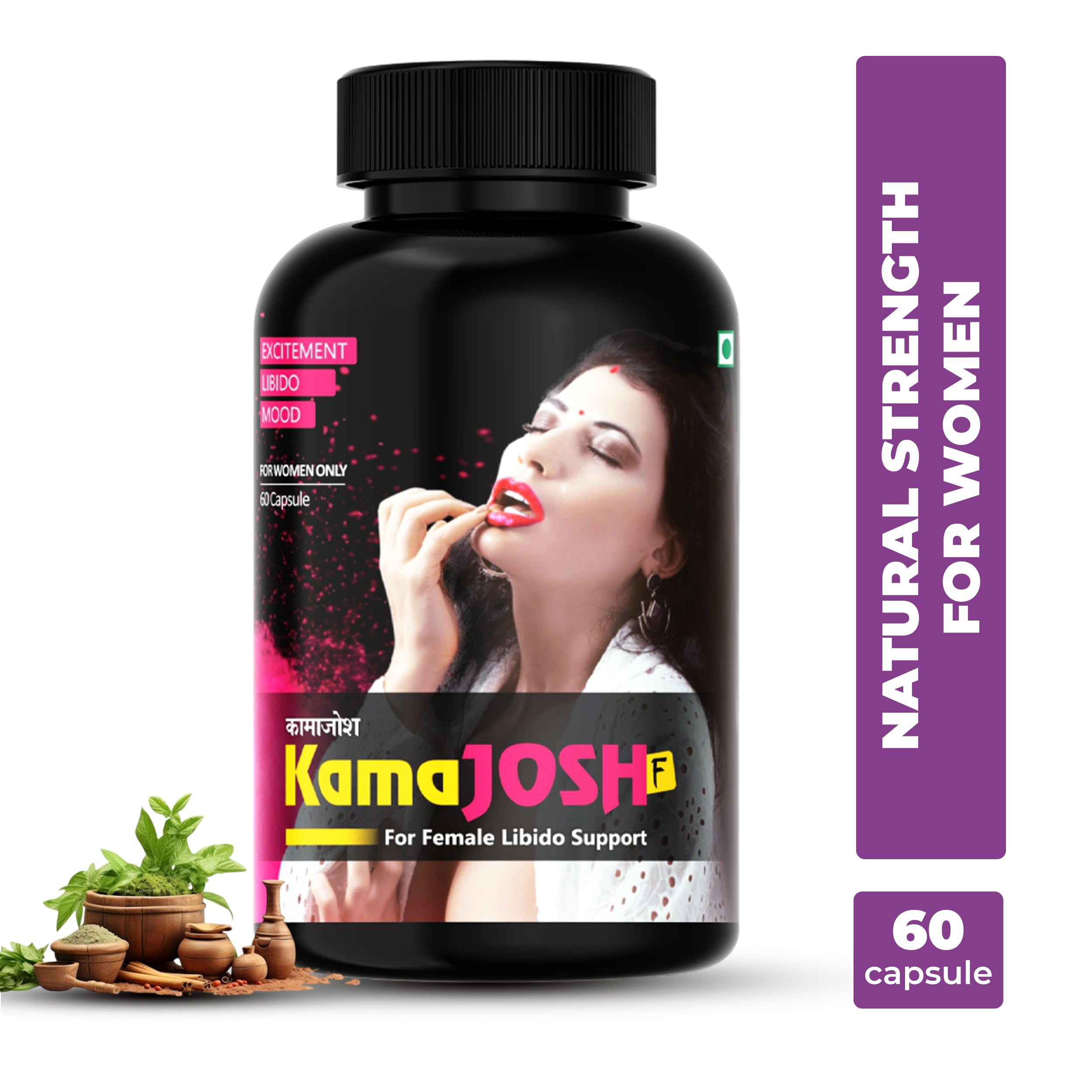 KamaJosh-F Female Libido Support Capsules | Ayurvedic Women Strength, Desire & Mood Support | Herbal Supplement | Shatavari, Ashwagandha, Kaunch Beej, Safed Musli, Gokshura | 60 Capsules — Amazon image 8