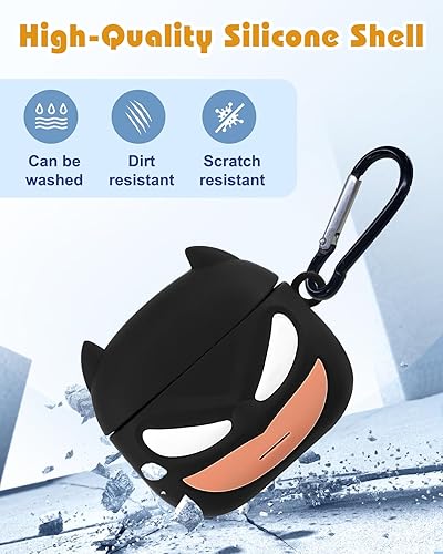 Miniatura 4 de Toyuma Funda para AirPods 4, diseño de dibujos animados kawaii, divertida funda de silicona suave 3D con llavero y kit de limpieza para mujeres,