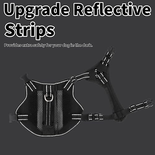 Miniatura 4 de Arnés táctico para perros pequeños, ajustable, suave, acolchado, chaleco para perro, arnés reflectante para exteriores, con asa de fácil control,