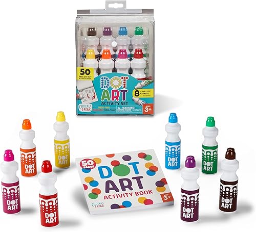Chuckle & Roar - Kit de actividades Dot Art - Marcadores lavables sin desorden para preescolares - Libro de actividades para colorear para niños a