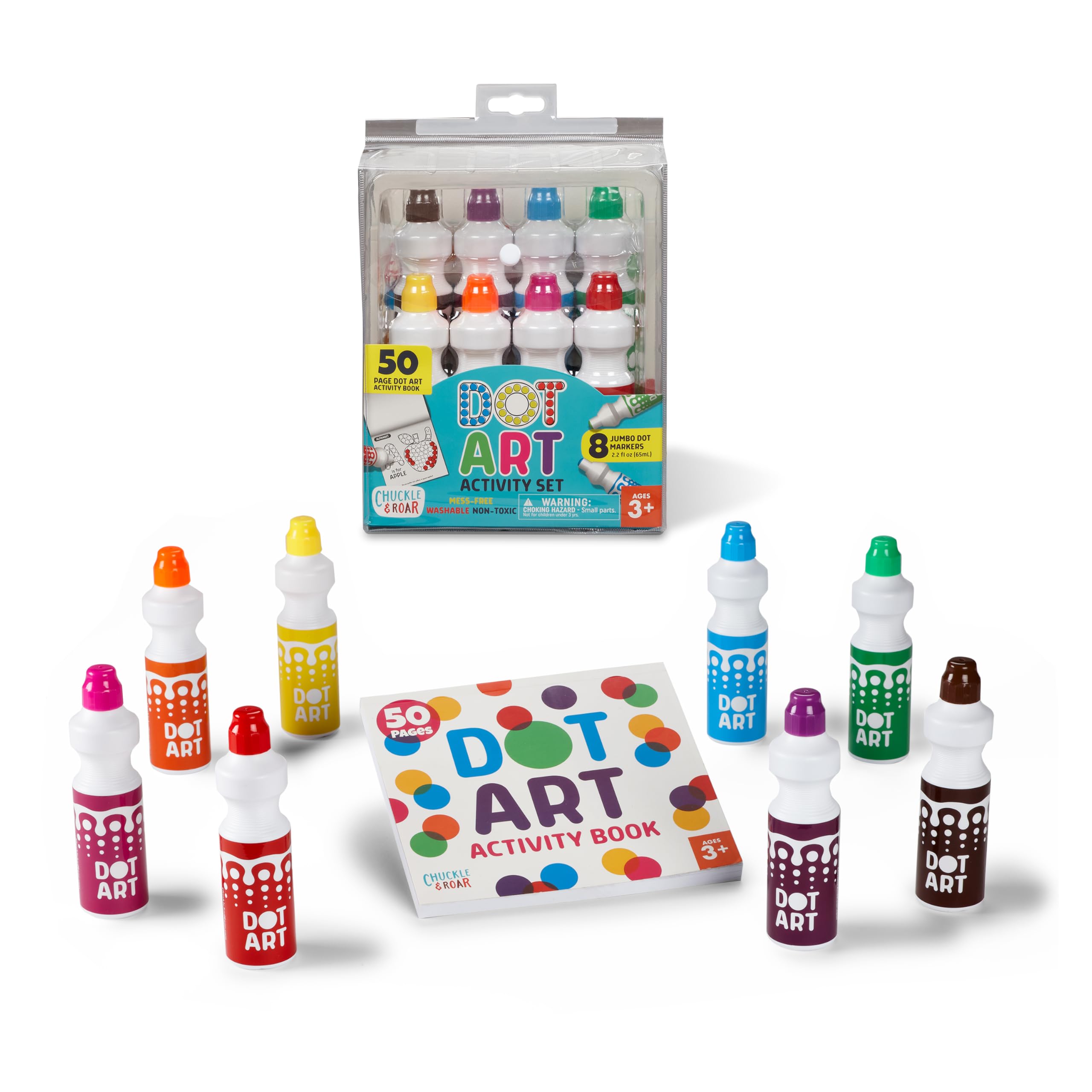 Chuckle & Roar - Dot Art Activity Kit - Mess free washable markers for preschoolers - Activity coloring book for kids ages 3 and up - Arts and crafts kit from Buffalo Games