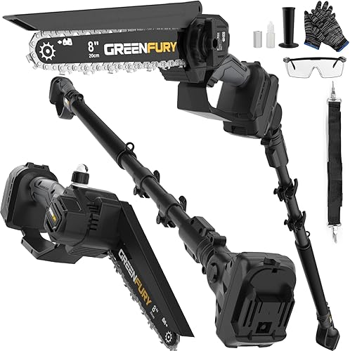 Sierra de poste inalámbrica 2 en 1, 8 pulgadas, sin escobillas, mini motosierra compatible con batería Dewalt de 20 V Max (solo herramienta), poste