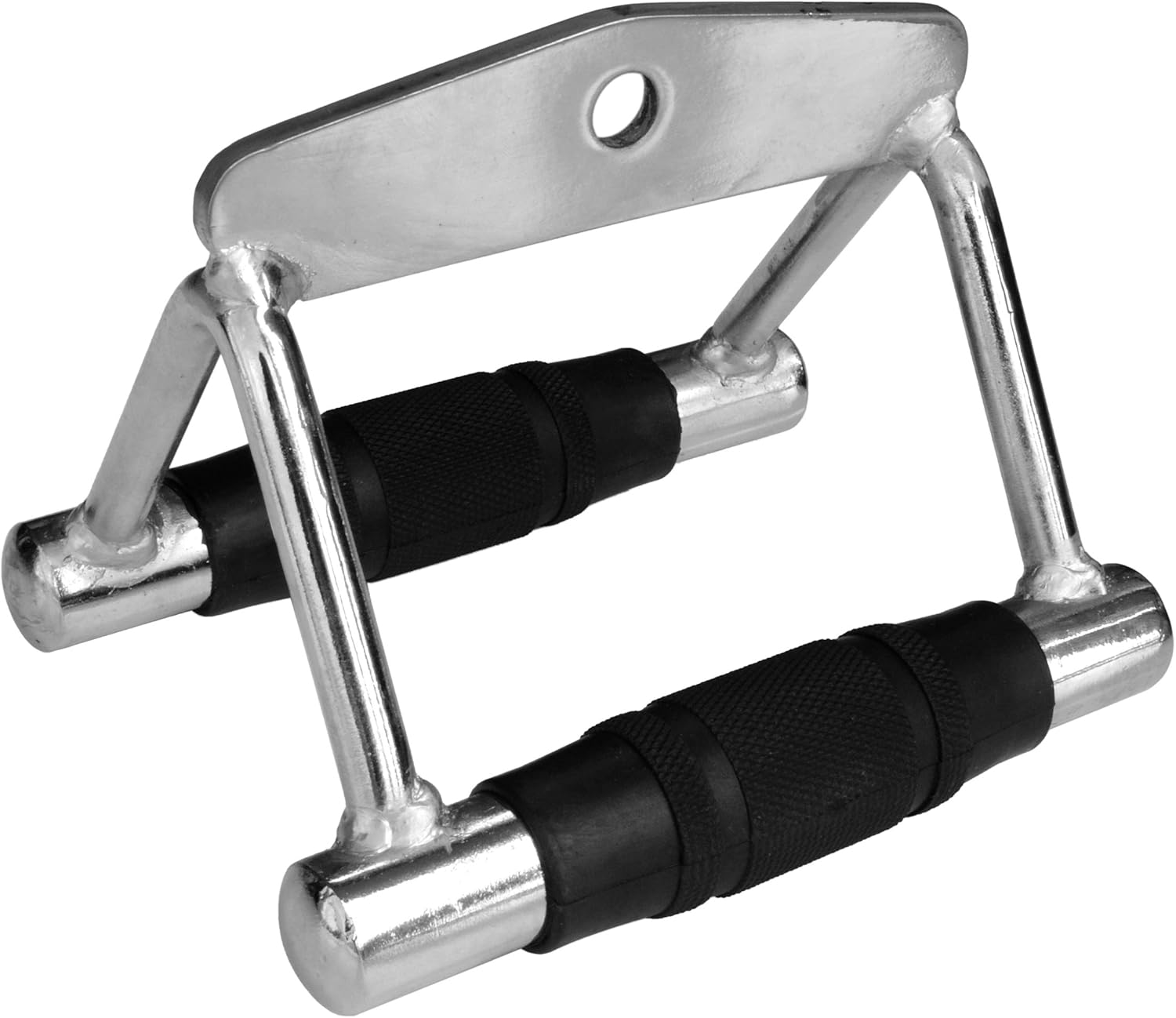 Chinning Triangle- Double D Low Row Handle, Solid Chrome w/Rubber Grips