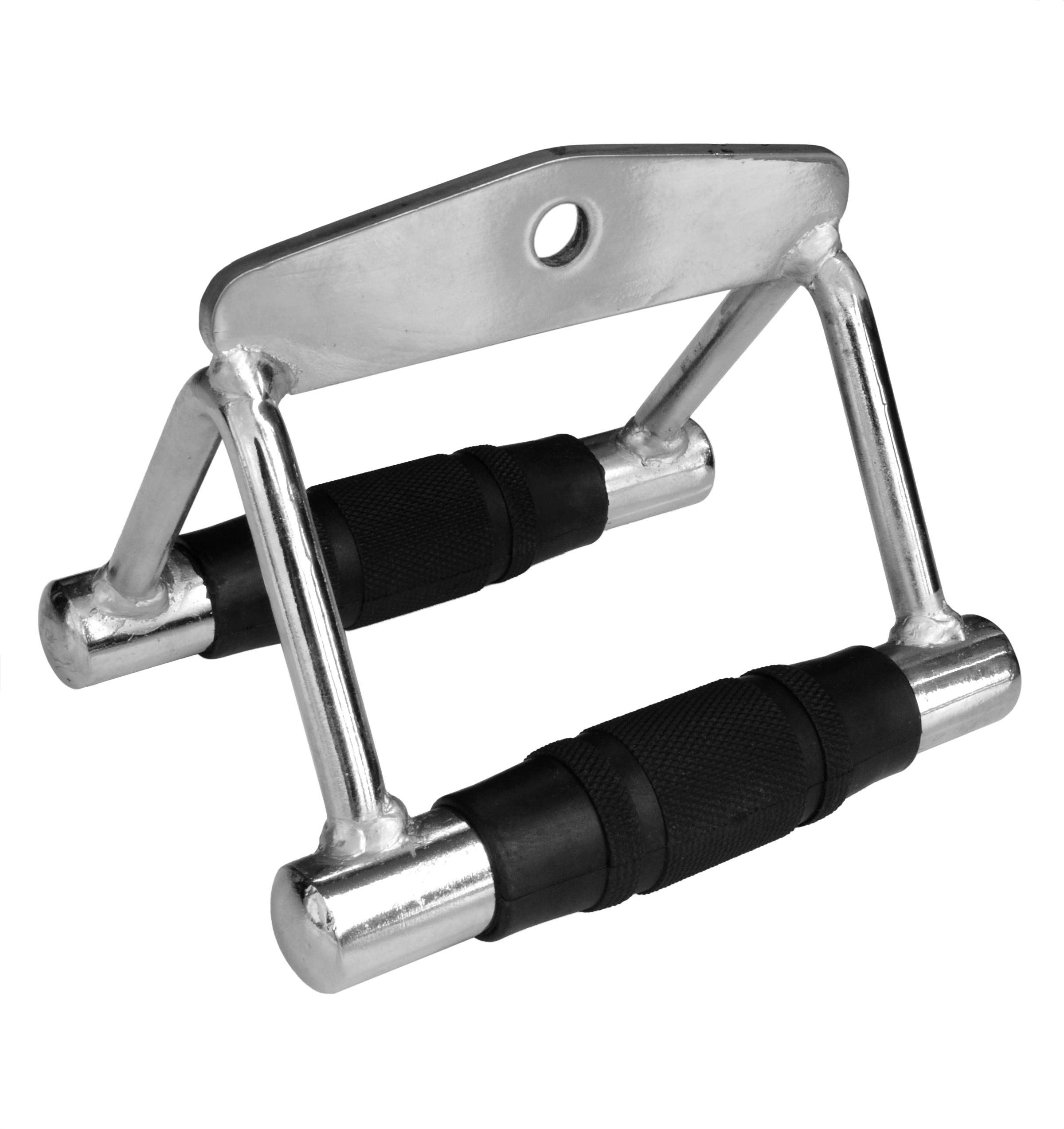 Chinning Triangle- Double D Low Row Handle, Solid Chrome w/Rubber Grips