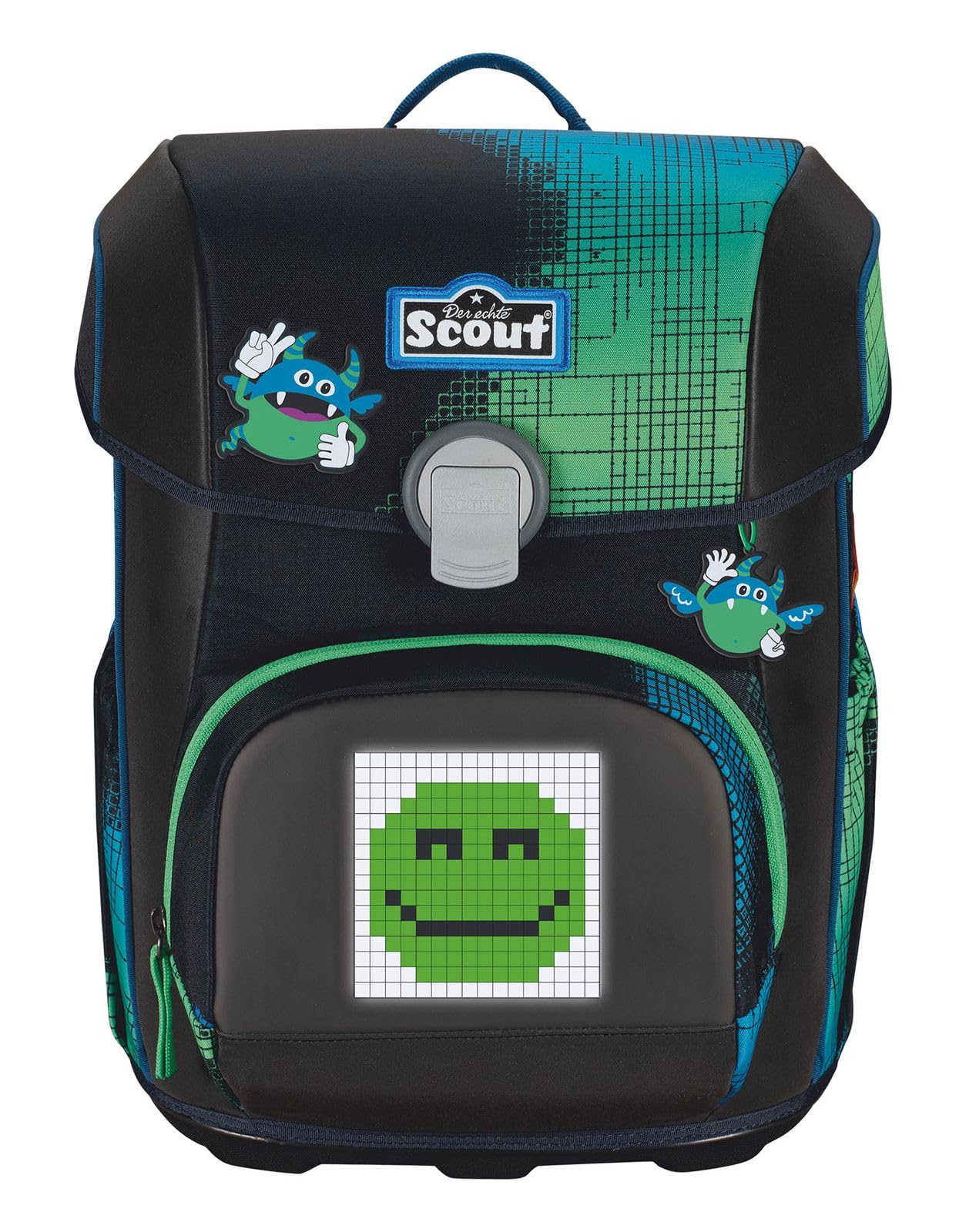 SCOUT Schulranzen Movie Star Neo Set 4-teilig Blue Pixel blau