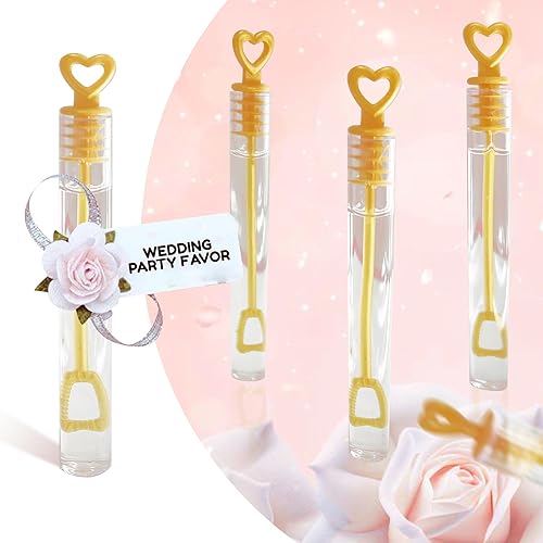 Miniatura 4 de GIFTEXPRESS Varitas de burbujas para fiesta, paquete de 96 mini palitos de burbujas de 4.25 pulgadas de alto, color dorado, tubo de 0.2 onzas