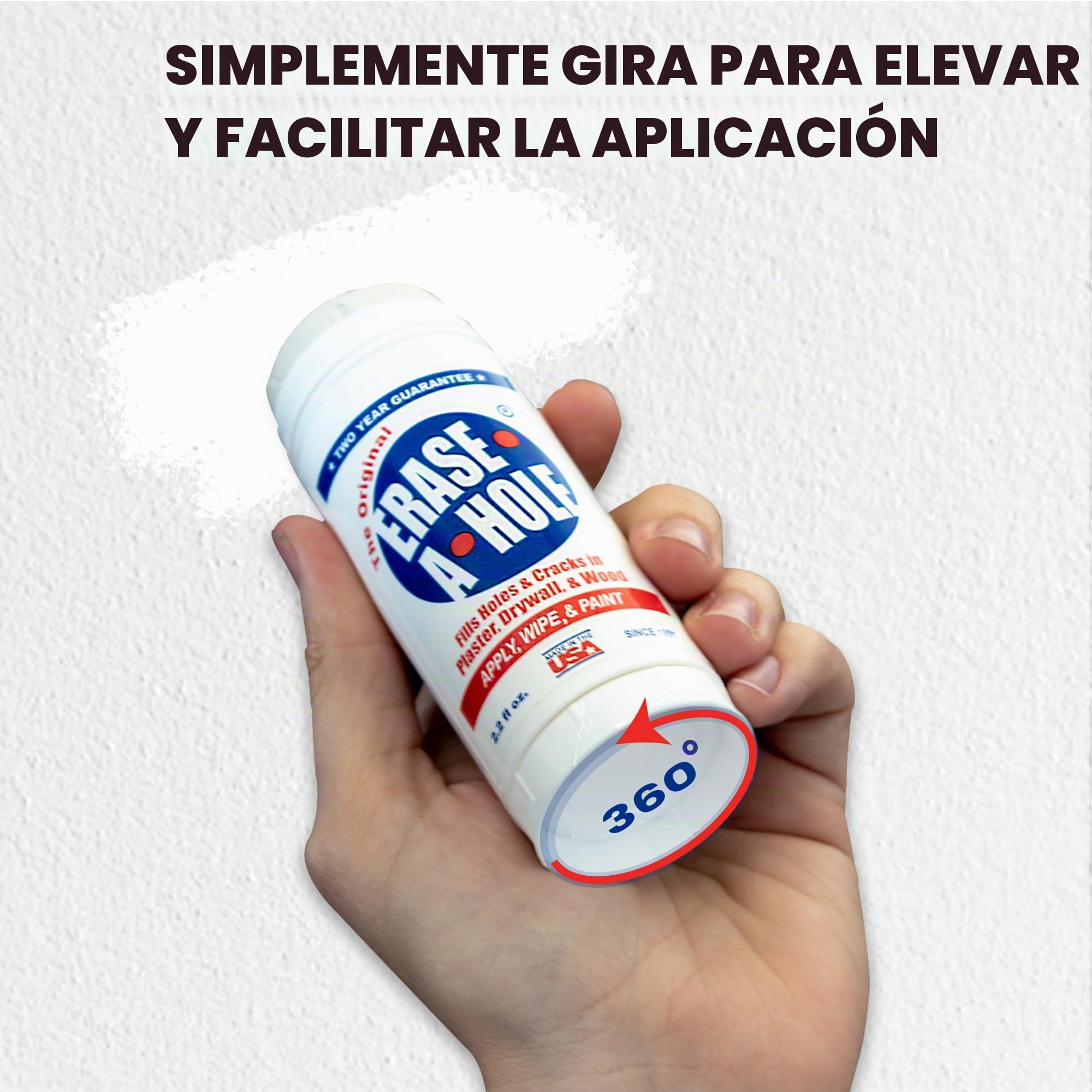 Masilla de Reparación de Yeso - Solución Rápida y Fácil para Llenar Agujeros en Paredes - También Funciona en Madera
