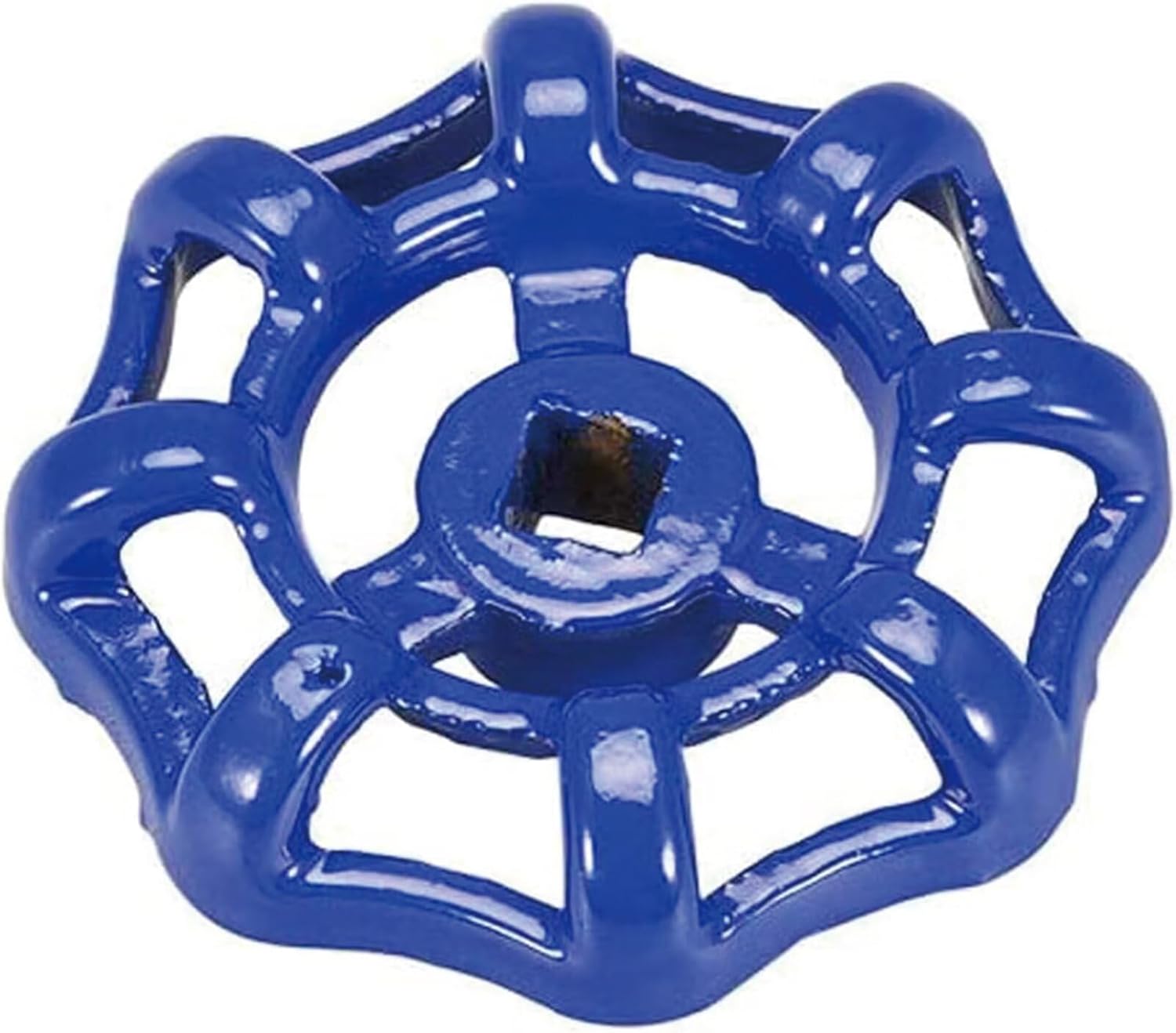 Amazing Screws 2pcs Cast Iron Blue Modern Round and Square Faucet Handle 8x8mm (78mm OD) Corrosion Resistant