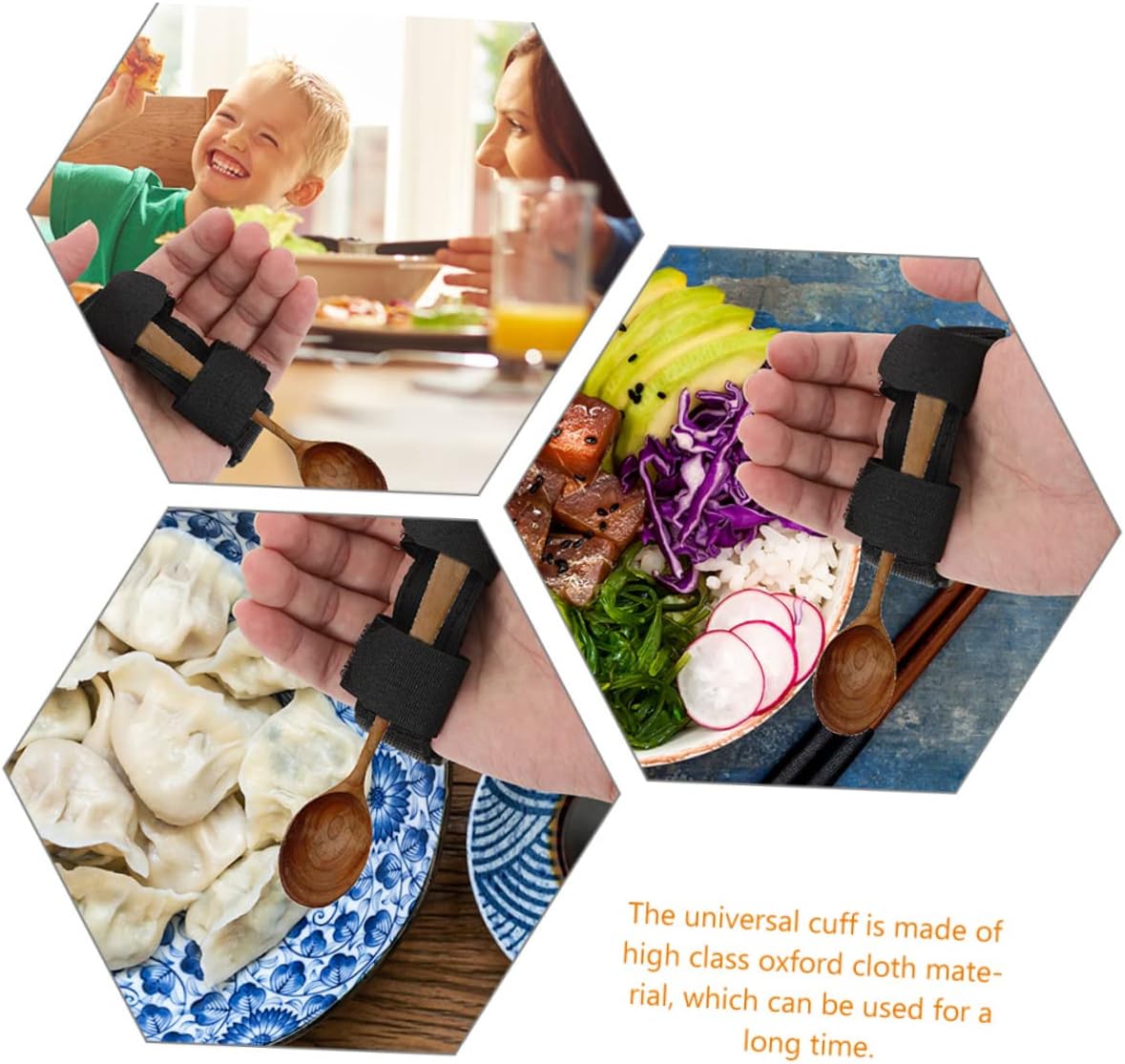 2pcs Heavy-Duty Utensil Holder Cuff for Elderly Spoon Brush