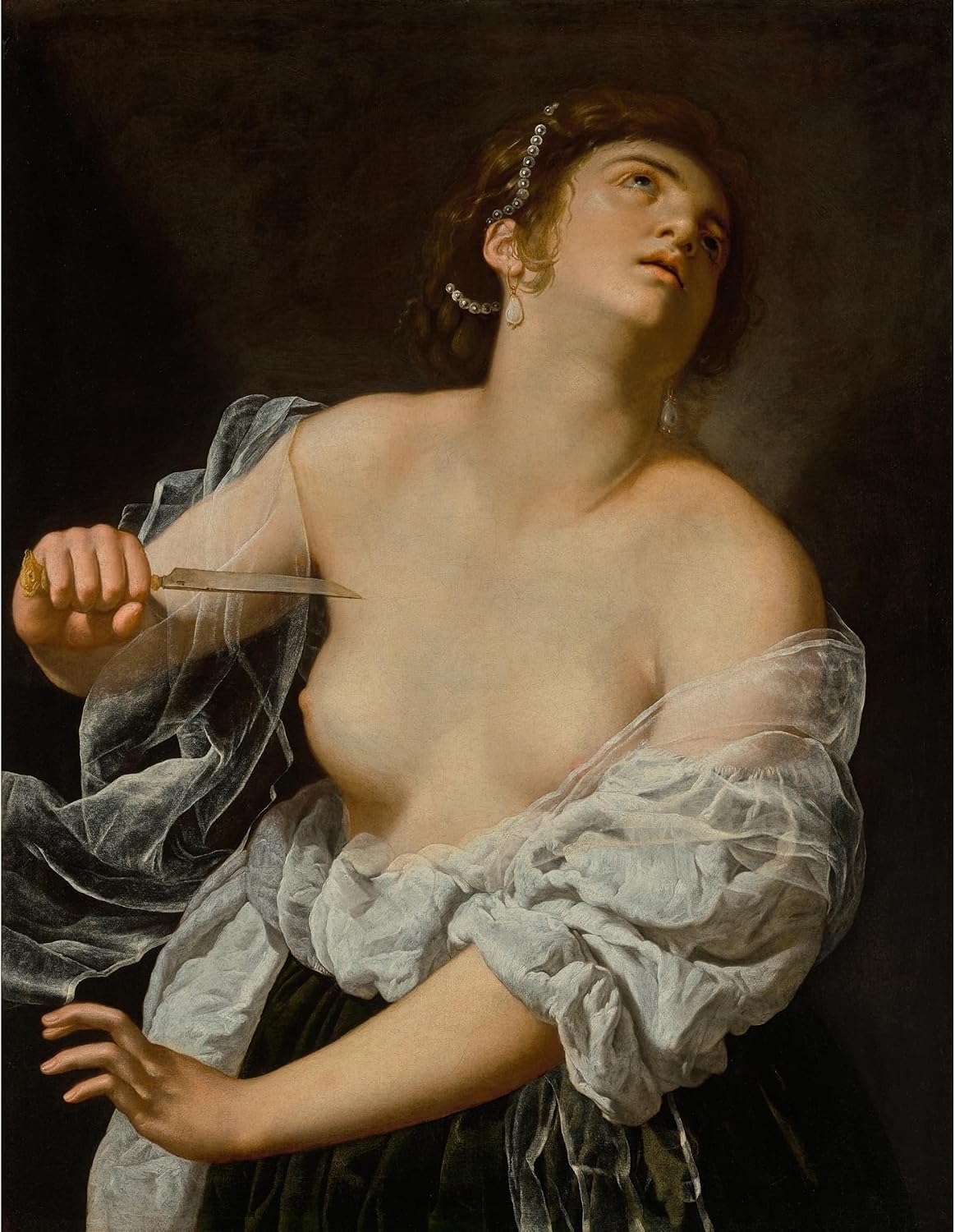 ArtDirect Lucretia (about 1627) Unframed Art Print Giclee Poster by Artemisia Gentileschi - Ready for Framing with Customization Sizes 8x10, 11x14, 15x20, 24x31, 36x47 and 46x60 inches