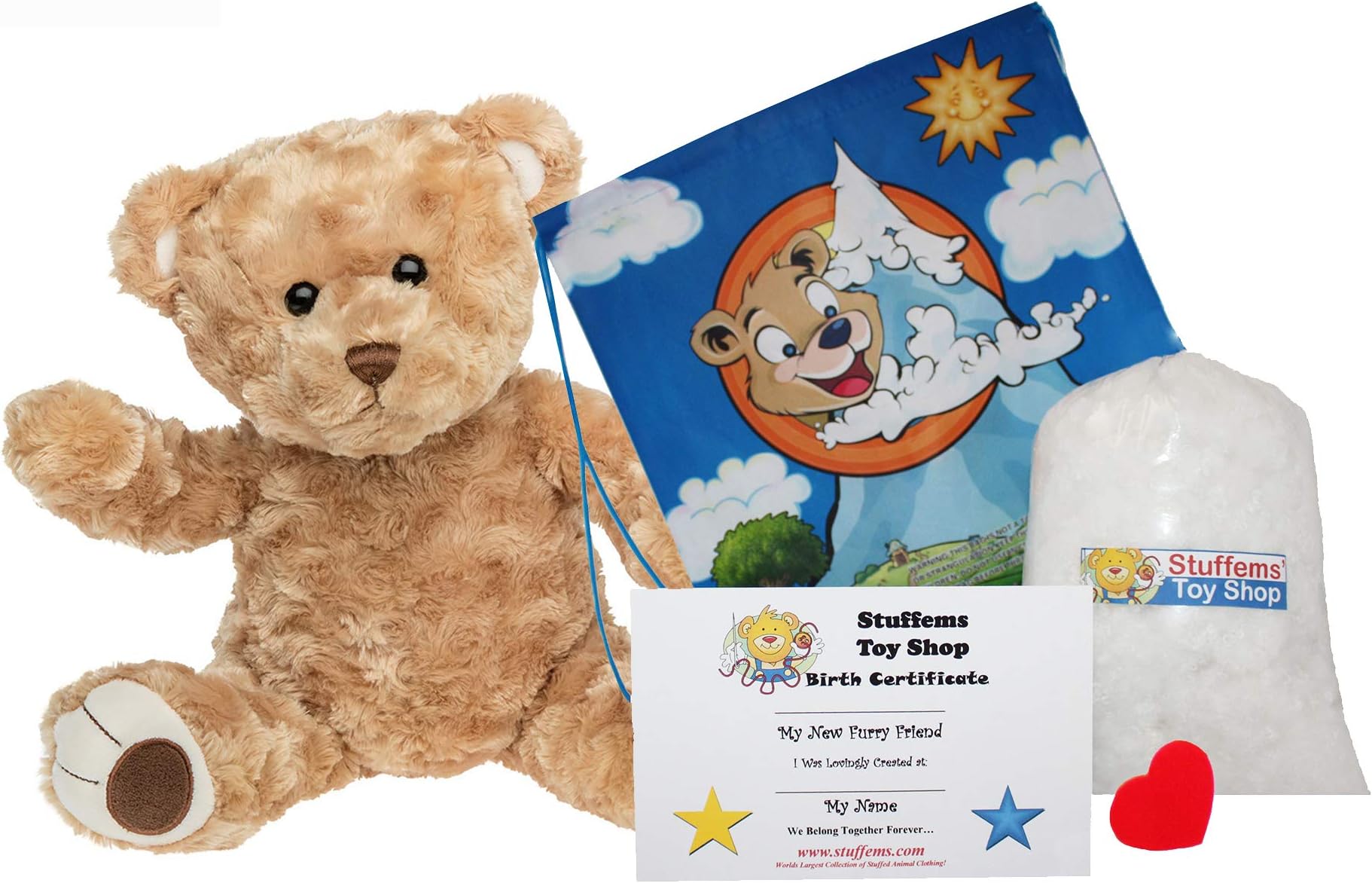 Make Your Own Stuffed Animal 16" "Twist Bear No Sew - Kit with Cute Backpack!