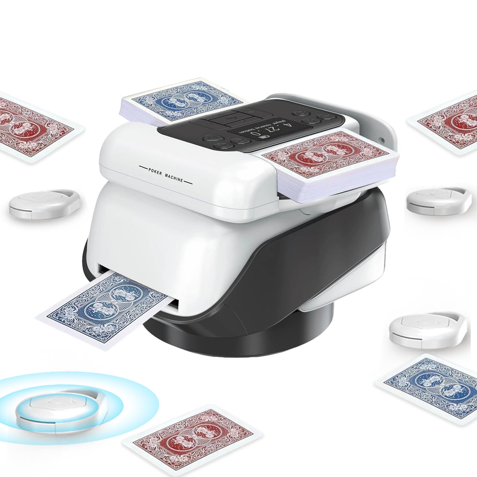 Miscelatore automatico di carte e trasmettitore di carte con 4 pulsanti per schede