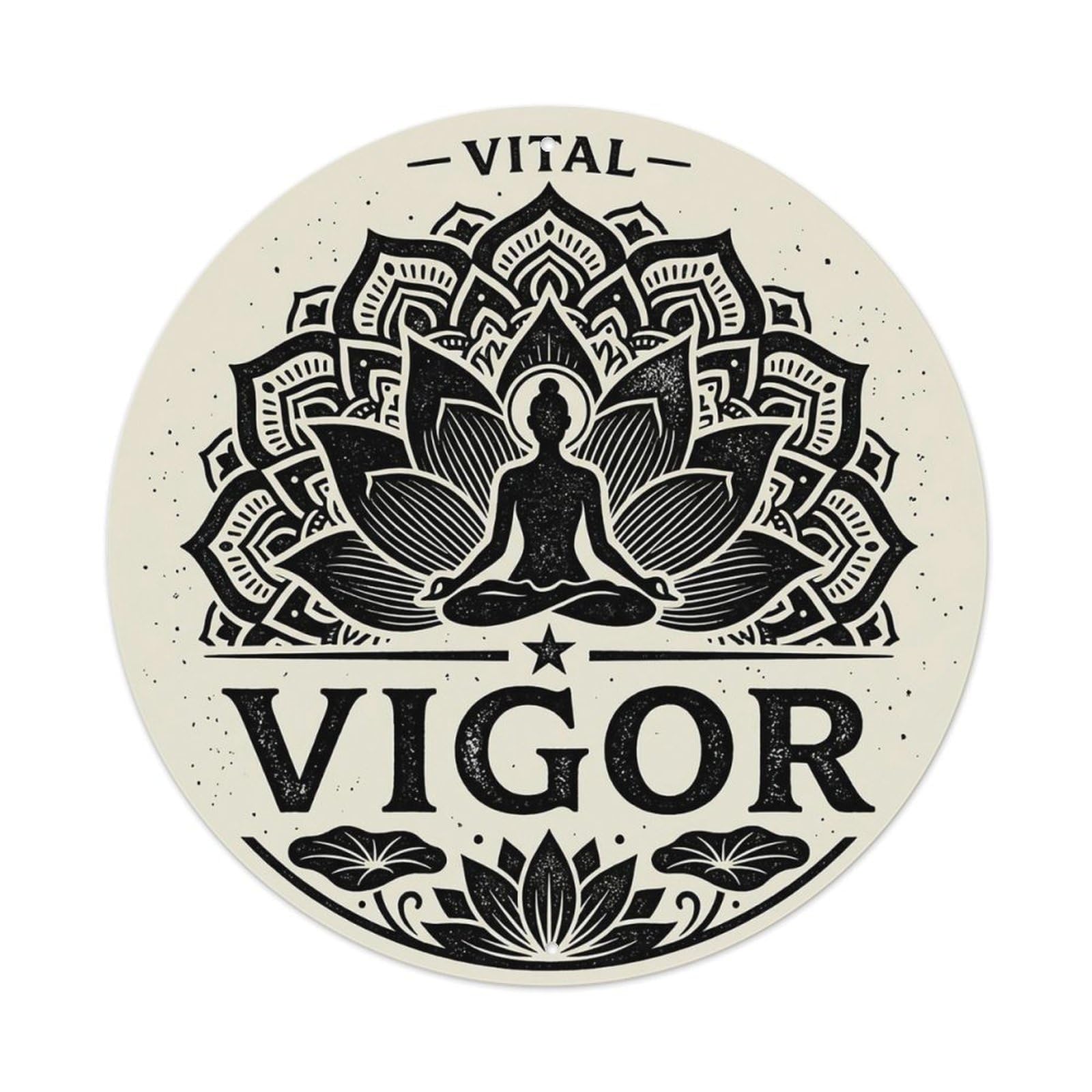 Zen Flower Meditation Den Vigor Metal Tin Sign