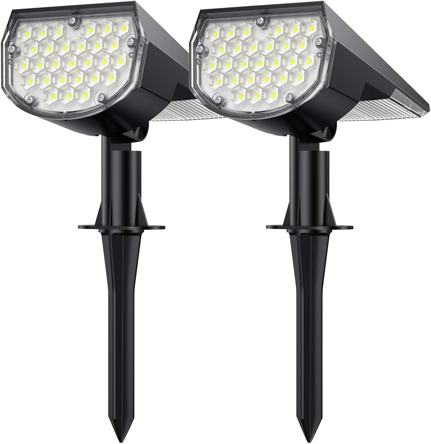 Solar Lights Outdoor, 28 LED Solar Landscape Spotlights 2-in-1 Solar Powered Landscaping Lamps Adjustable Wall Lights for Garden, Driveway,Patio etc