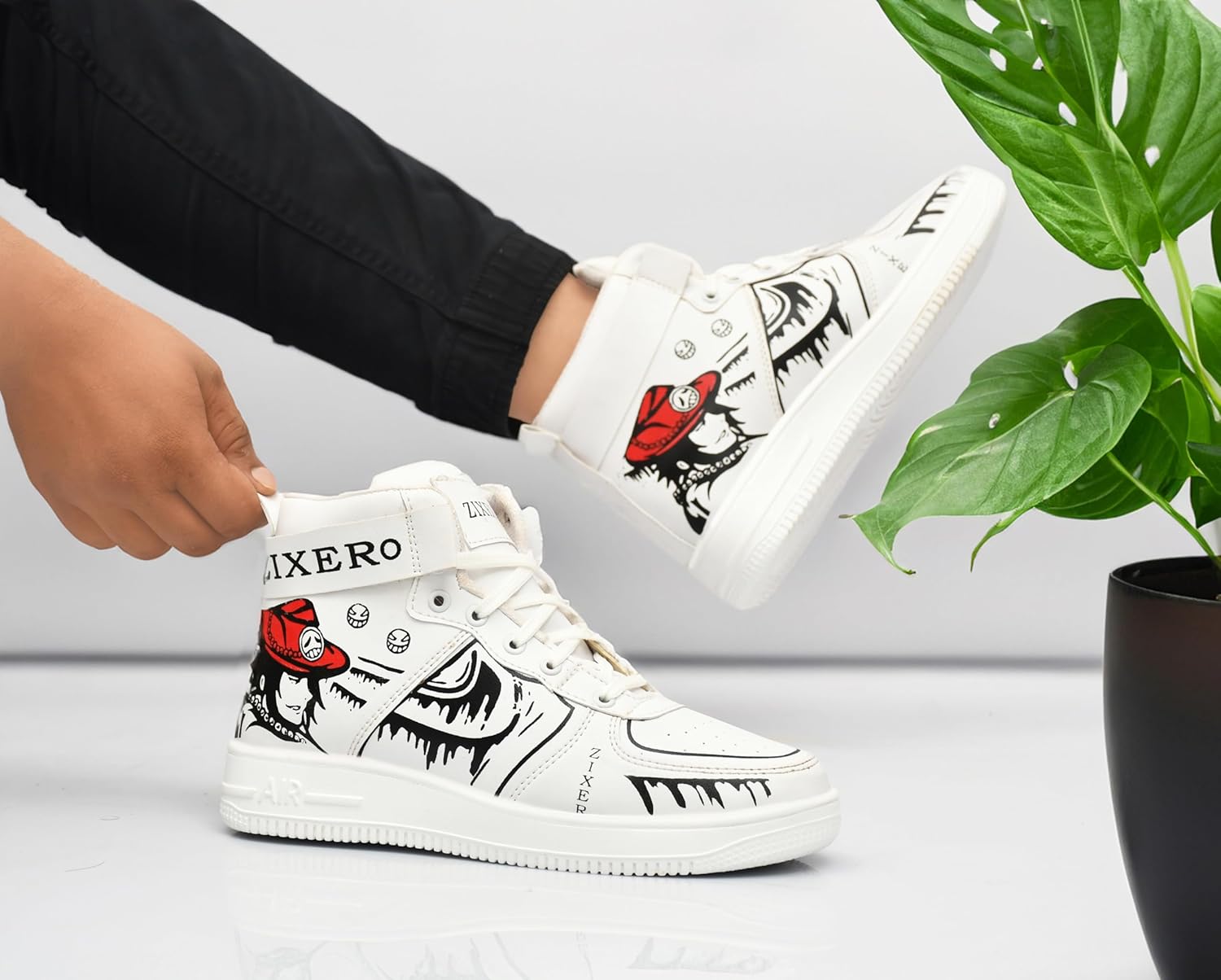 Zixer Men's Stylish High-Top Sneakers Shoes | Featuring Bold Graphic Prints That Stand Out in Any Crowd. Specially for Dancing & Moon-Walk Style | Comfortable with Lightweight, & Lace-Up Chunky Shoes 4 71fbApLck+L. SL1500