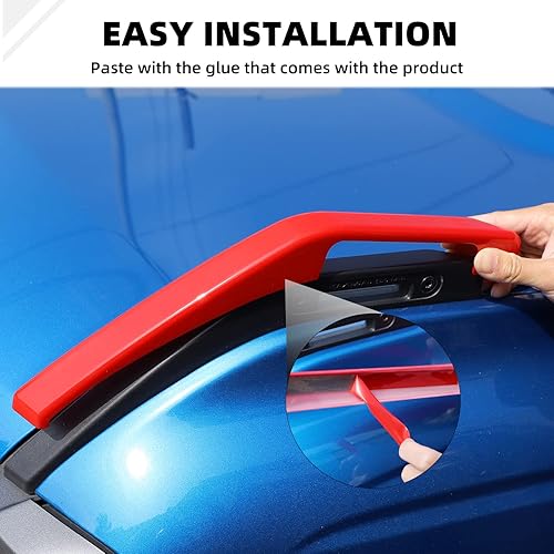 Miniatura 5 de Cubierta de bisagra de capó del motor compatible con Ford Bronco 2021-2025, kit de 2 accesorios decorativos exteriores (rojo)