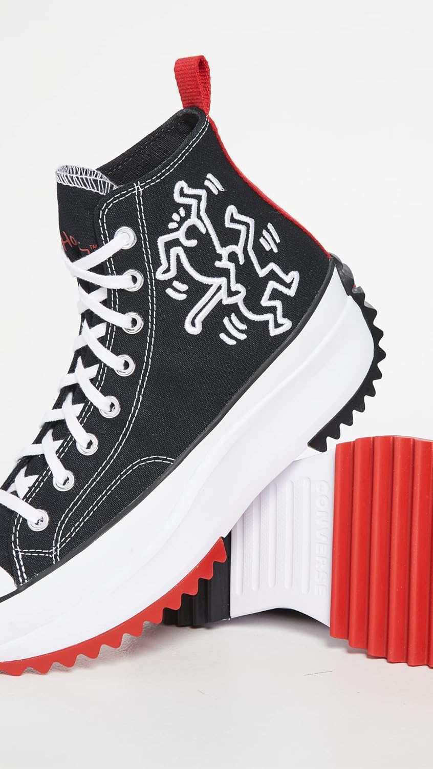 Miniatura 5 de Converse X Keith Haring Run Star Hike - Tenis altos para mujer, NegroBlancoRojo, 6