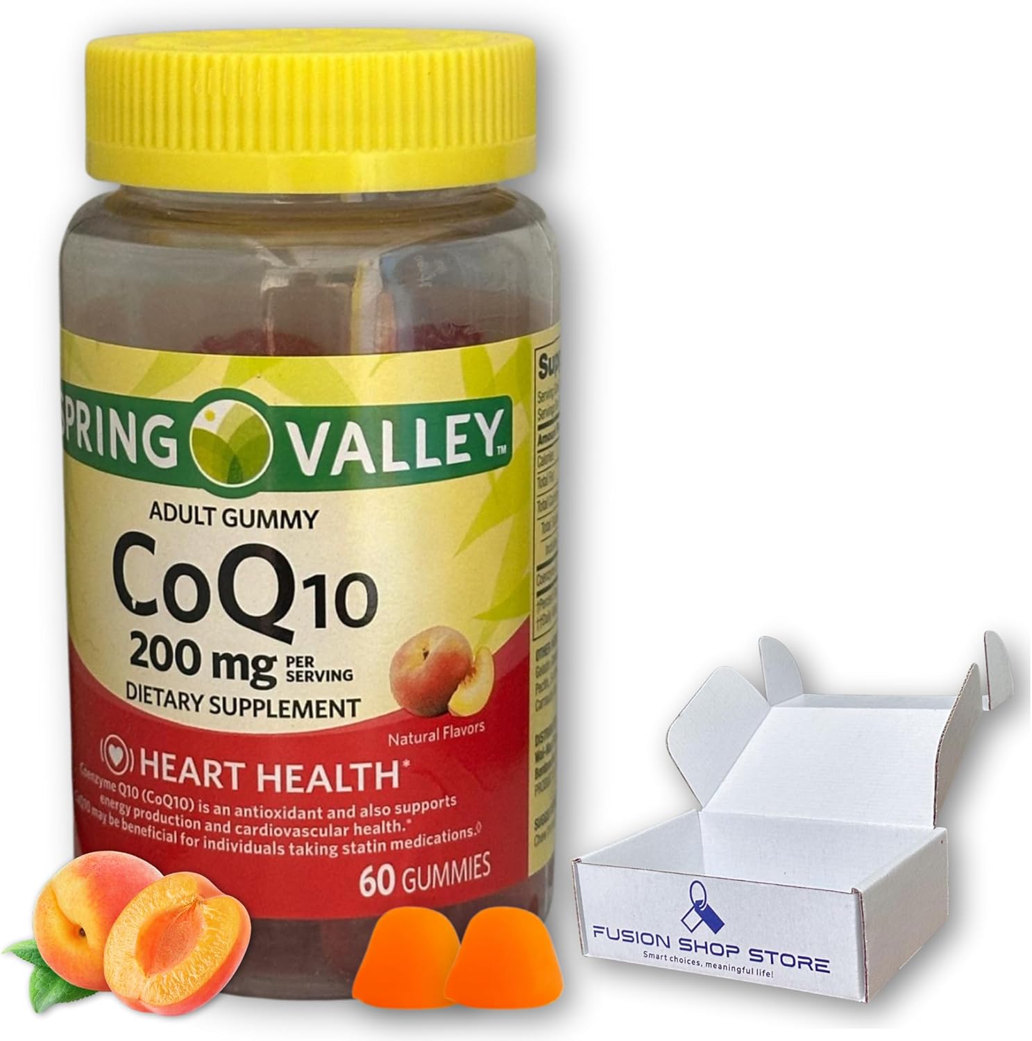 Coq10 200mg Gummies- Coenzyme Supplement for Adults 60 ct (Pack of 1), Boxed By Fusion Shop Store