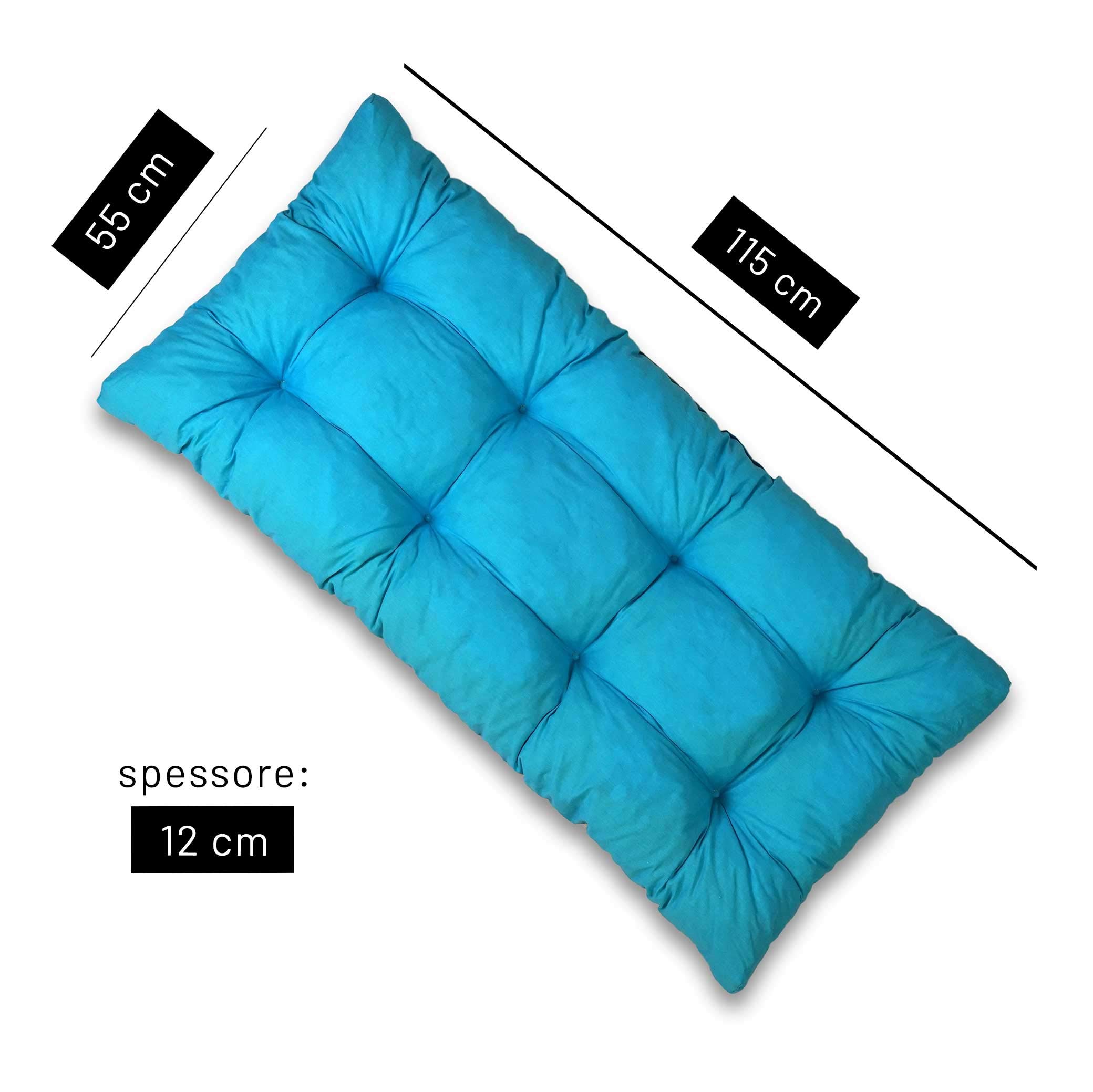 TECNOWEB Cuscino imbottito per Poltrona Sdraio Relax (115x55x21cm) - 100% Made in Italy - Ricambio Ideale per Interni ed Esterni (Giardini, Cortili, terrazzi) - Disponibili Diversi Colori