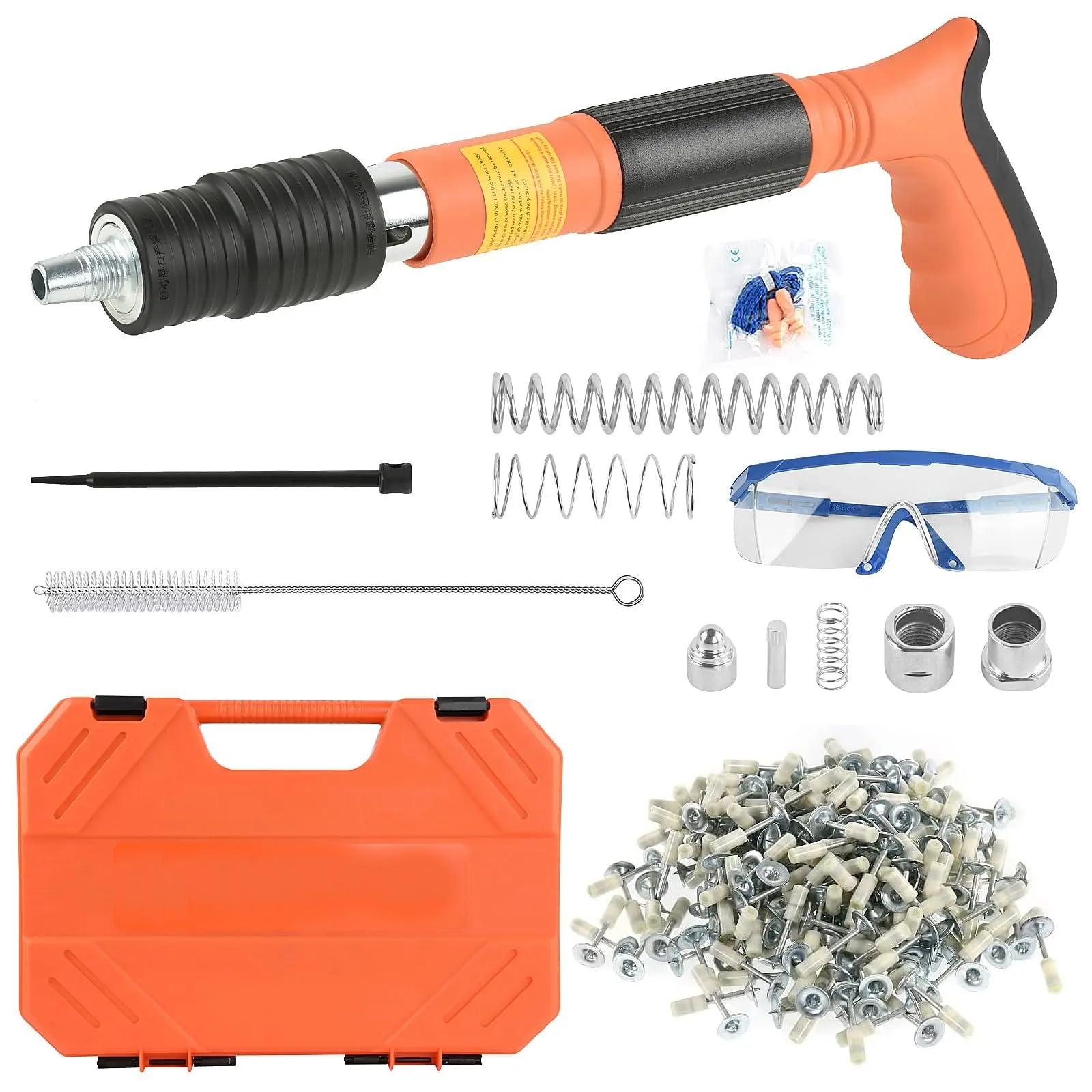 Pistola Sparachiodi Manuale Con 100 Chiodi - Per Cemento, Ferro E Pareti, Con Occhiali Di Sicurezza - Foto 7