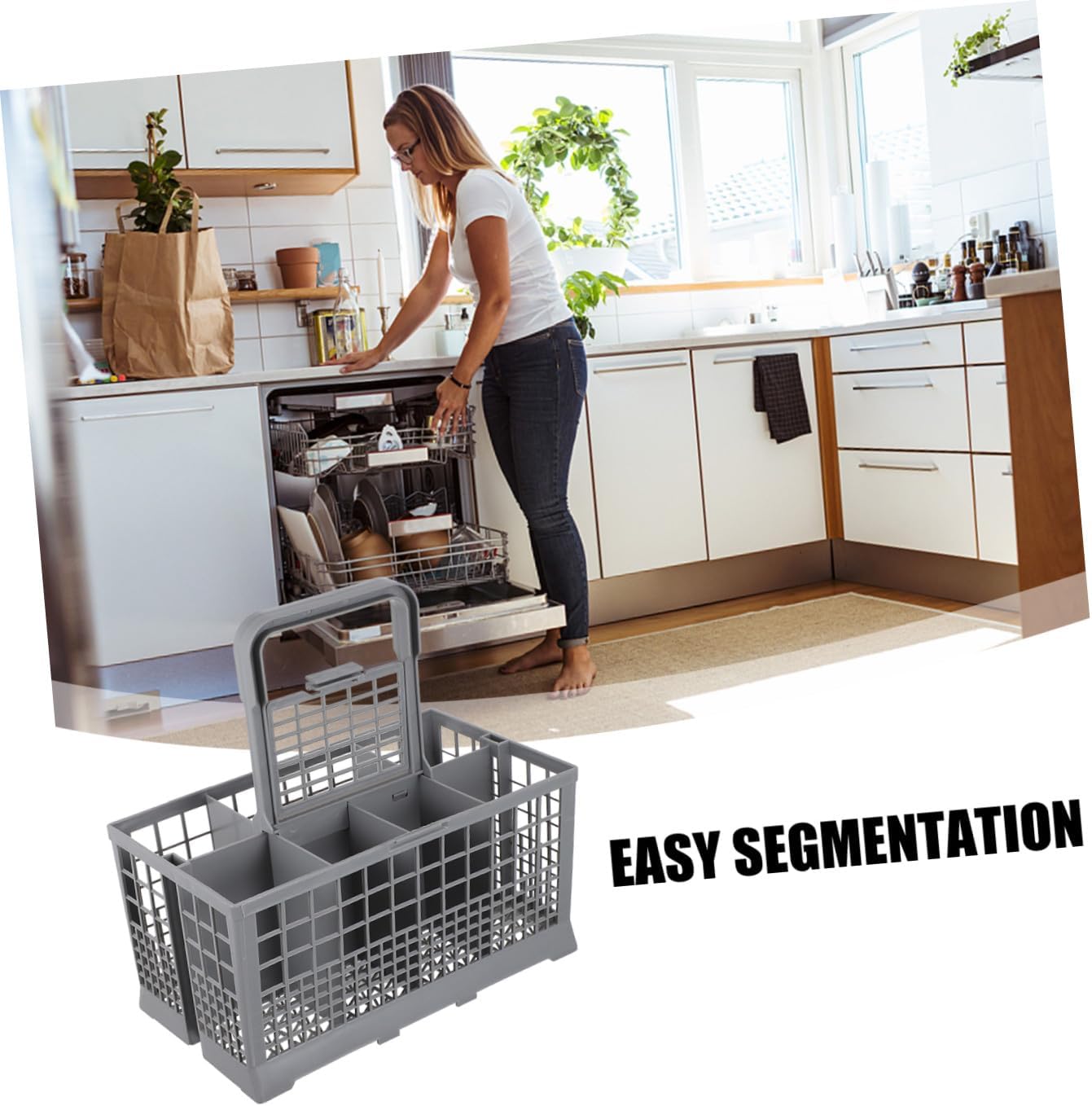 SECFOU Dishwasher Utensil Tableware Draining Basket Silverware Organizer Dishwasher Replacement Basket