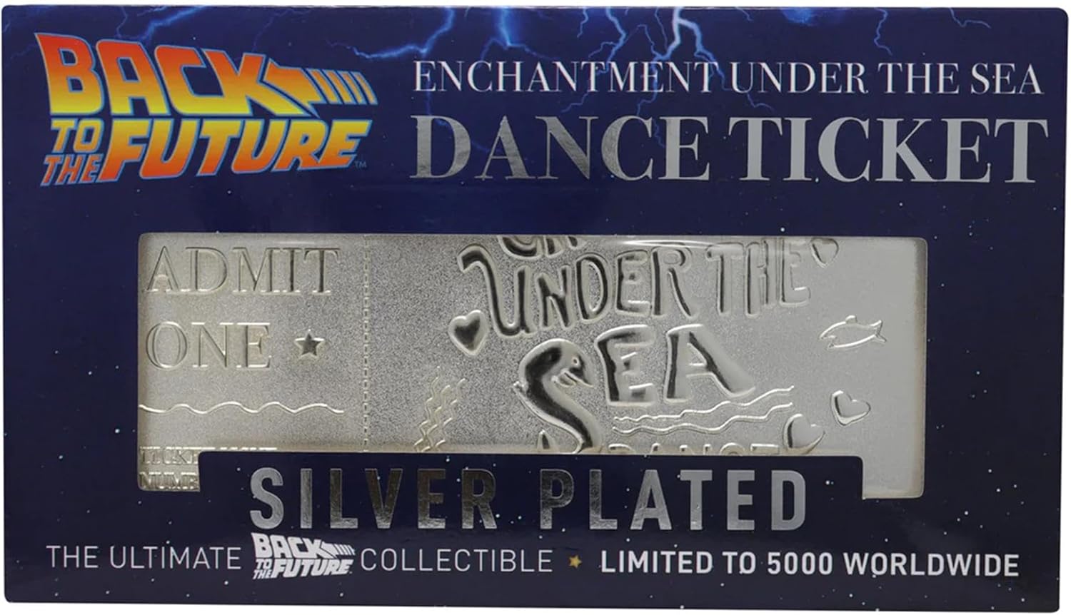 Back To The Future Limited Edition .999 Silver Plated Under The Sea Dance Ticket