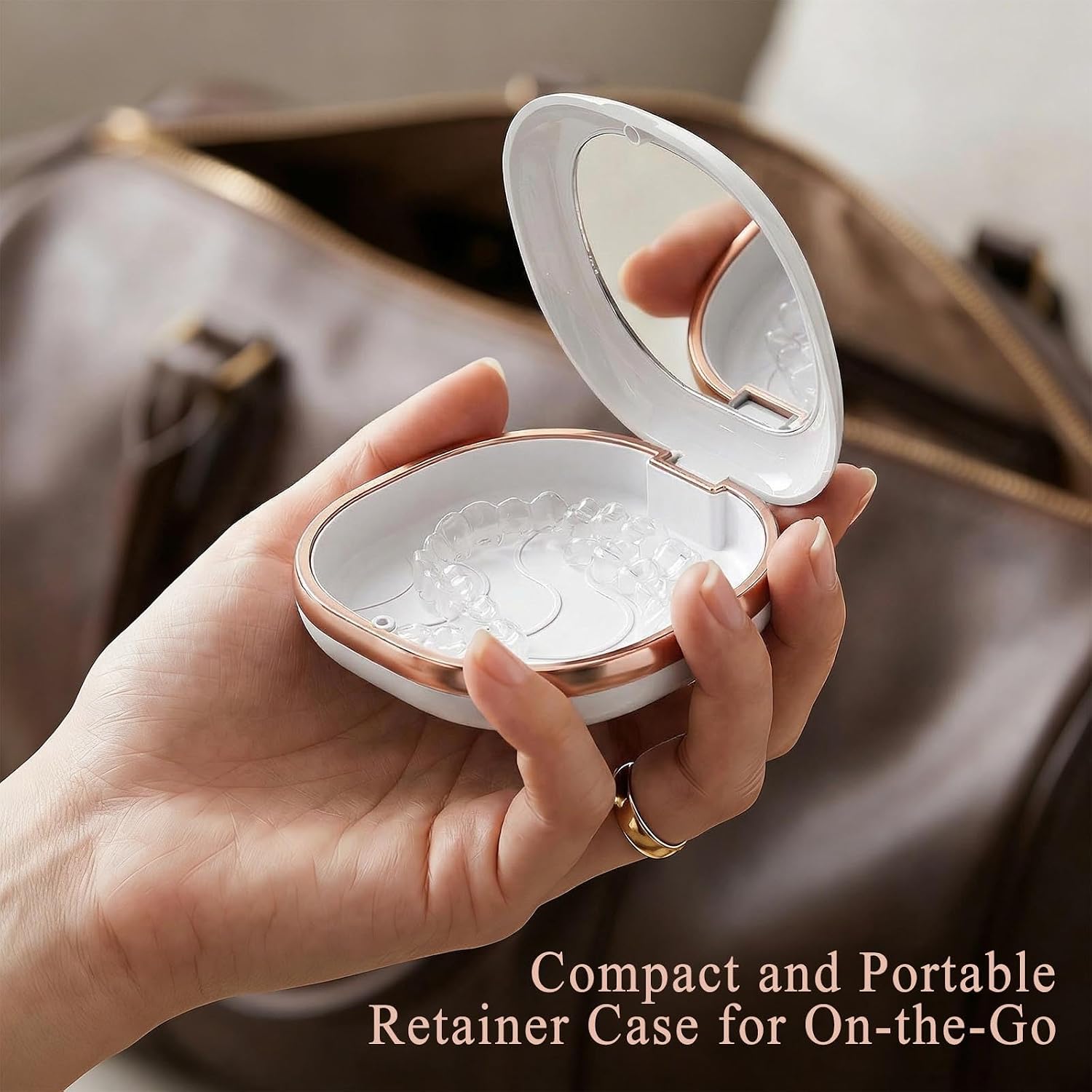 White Retainer Case with Mirror image 3