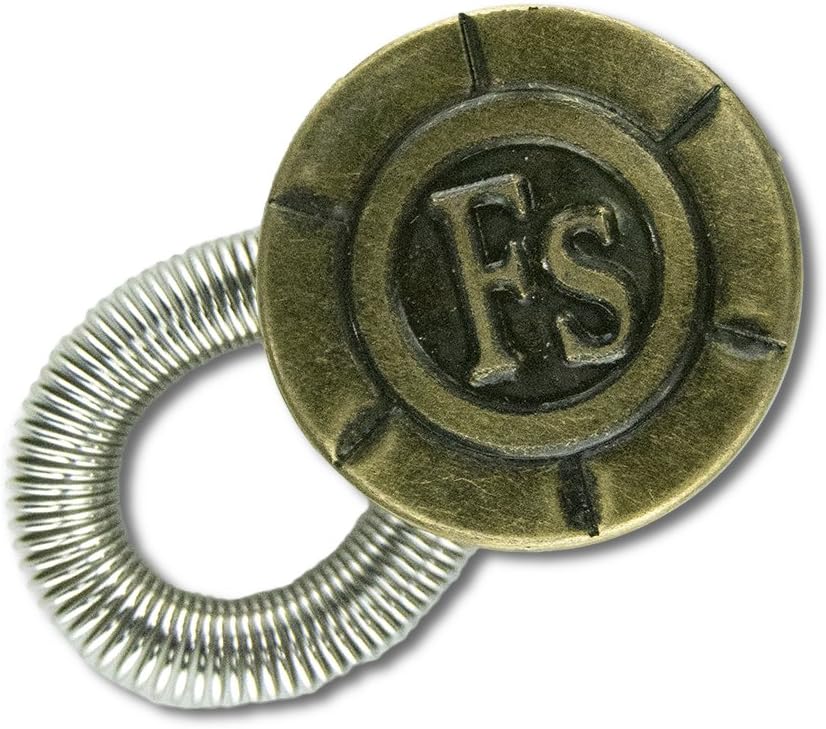 5-Pack Waistband Extender - Spring Button with Engraved Design - Elastic with Sturdy Spring