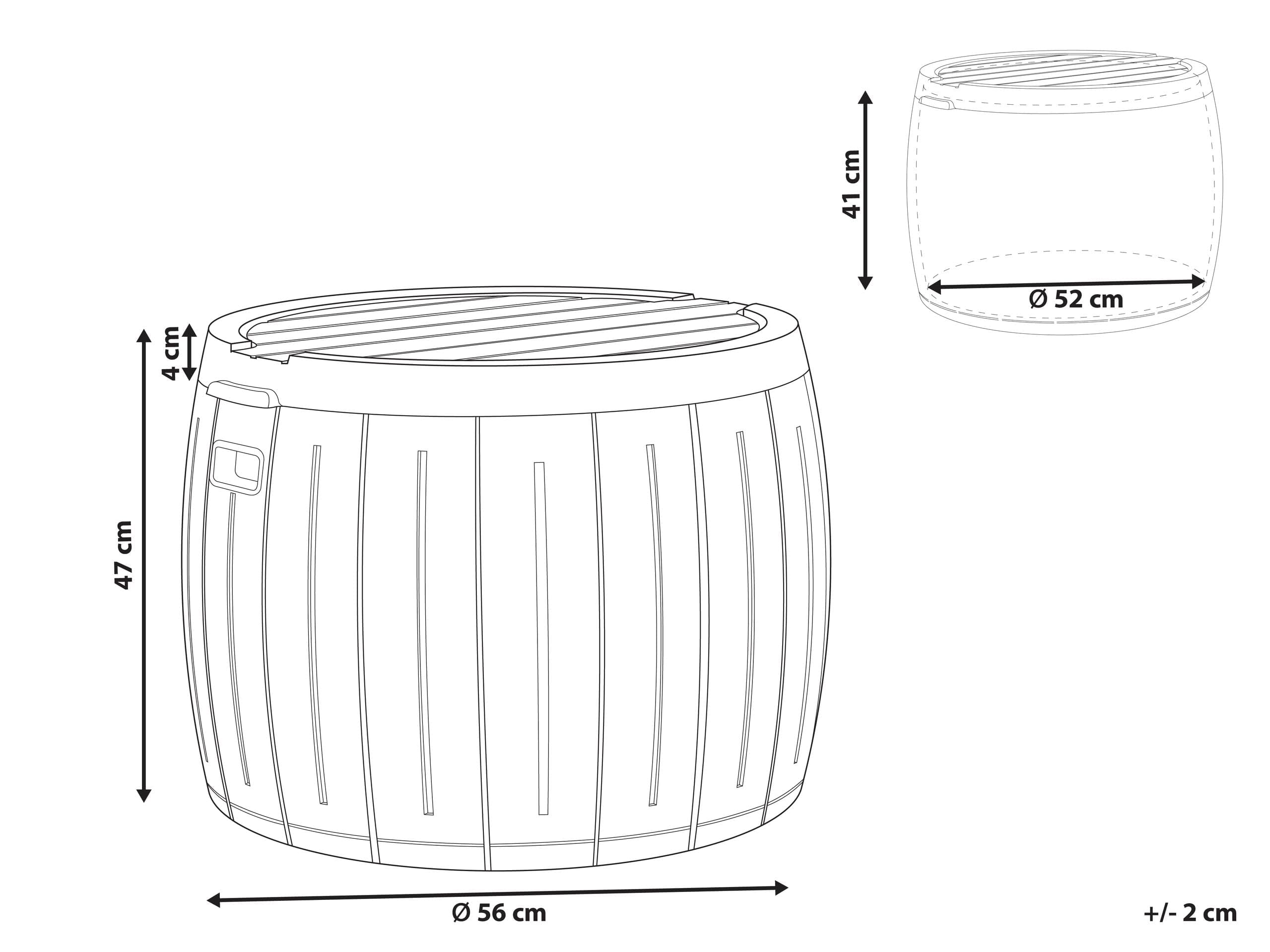 Skrzynia ogrodowa plastikowa ⌀ 56 cm szara Prinos