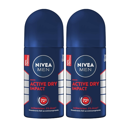NIVEA Kit Desodorante Antitranspirante Roll On NIVEA Men Dry Impact 50ml NIVEA Kit Desodorante Antitranspirante Roll On NIVEA Men Dry Impact 50ml