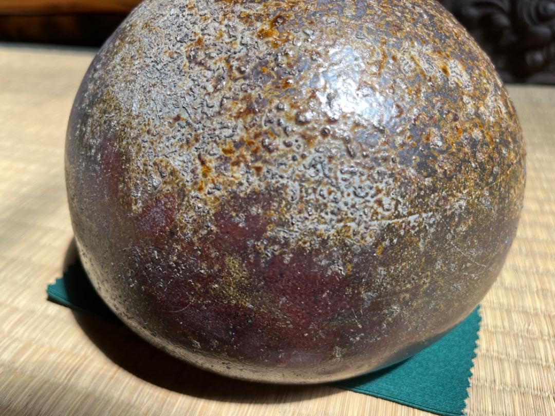 Amazon.co.jp: 備前 船徳利 花器 壺 壷 胴回り約60.7cm 高さ：約17cm 